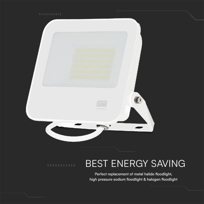 Holofote LED SAMSUNG CHIP LED/50W/230V 6500K IP65 branco