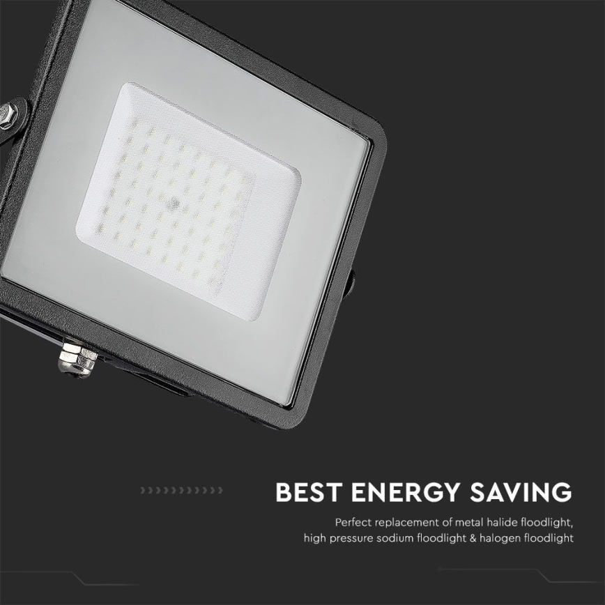 Holofote LED SAMSUNG CHIP LED/50W/230V 6500K IP65 preto