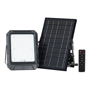 Holofote LED solar LED/10W/3,7V IP65 4000K preto + comando
