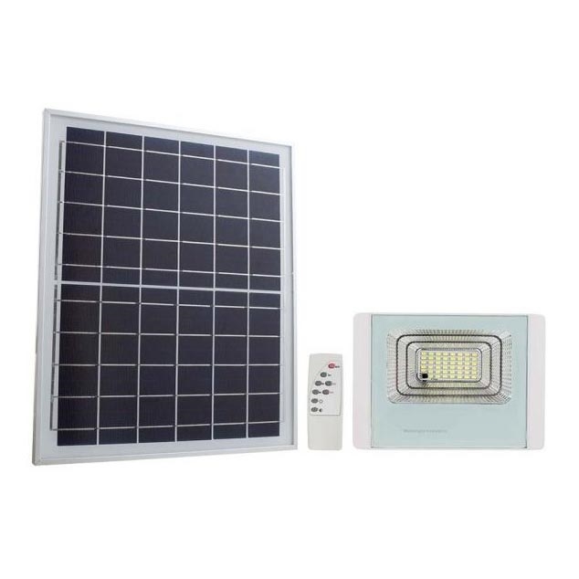 Holofote LED solar para exterior LED/12W/3,2V IP65 6400K + comando