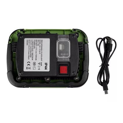 Holofote recarregável LED SAMSUNG CHIP + função SOS LED/10W/3,7V/USB IP44 4000K verde