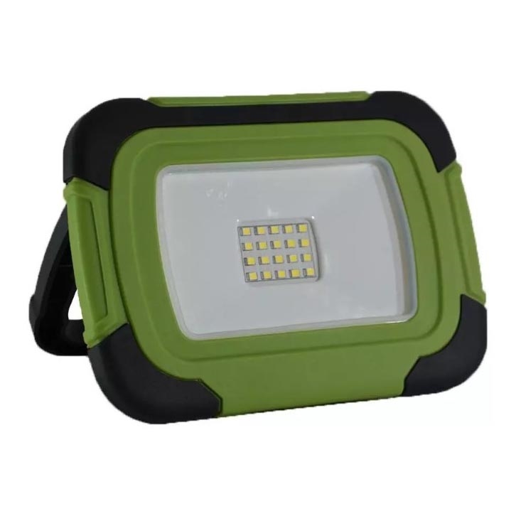 Holofote recarregável LED SAMSUNG CHIP LED/10W/3,7V IP44 6400K verde