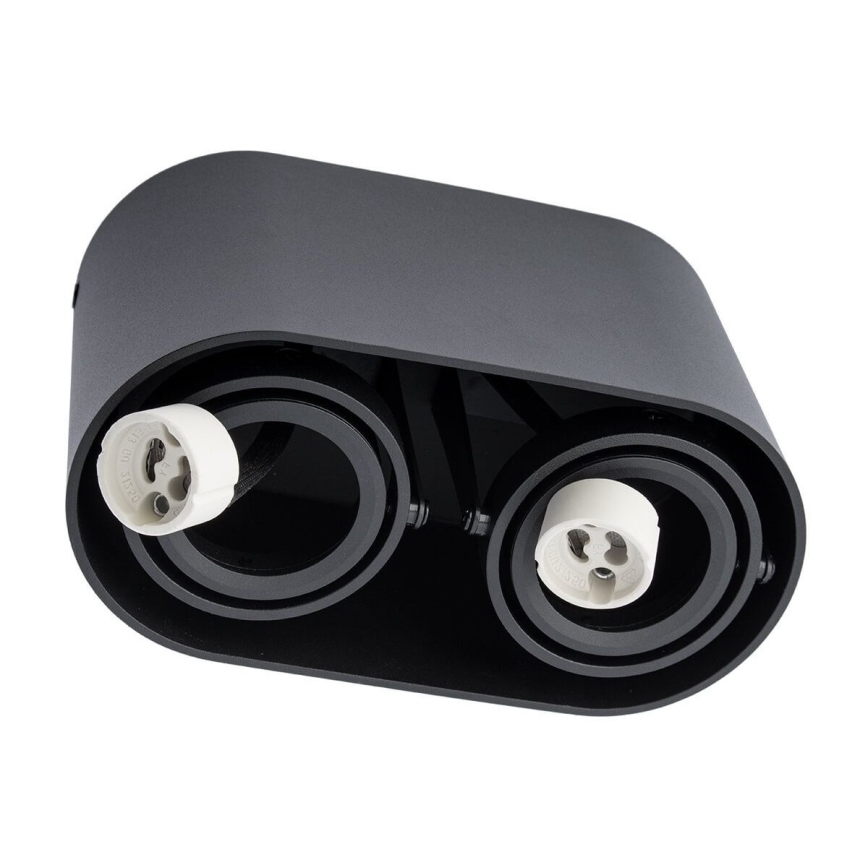 Holofote SIROK 2xGU10/30W/230V preto