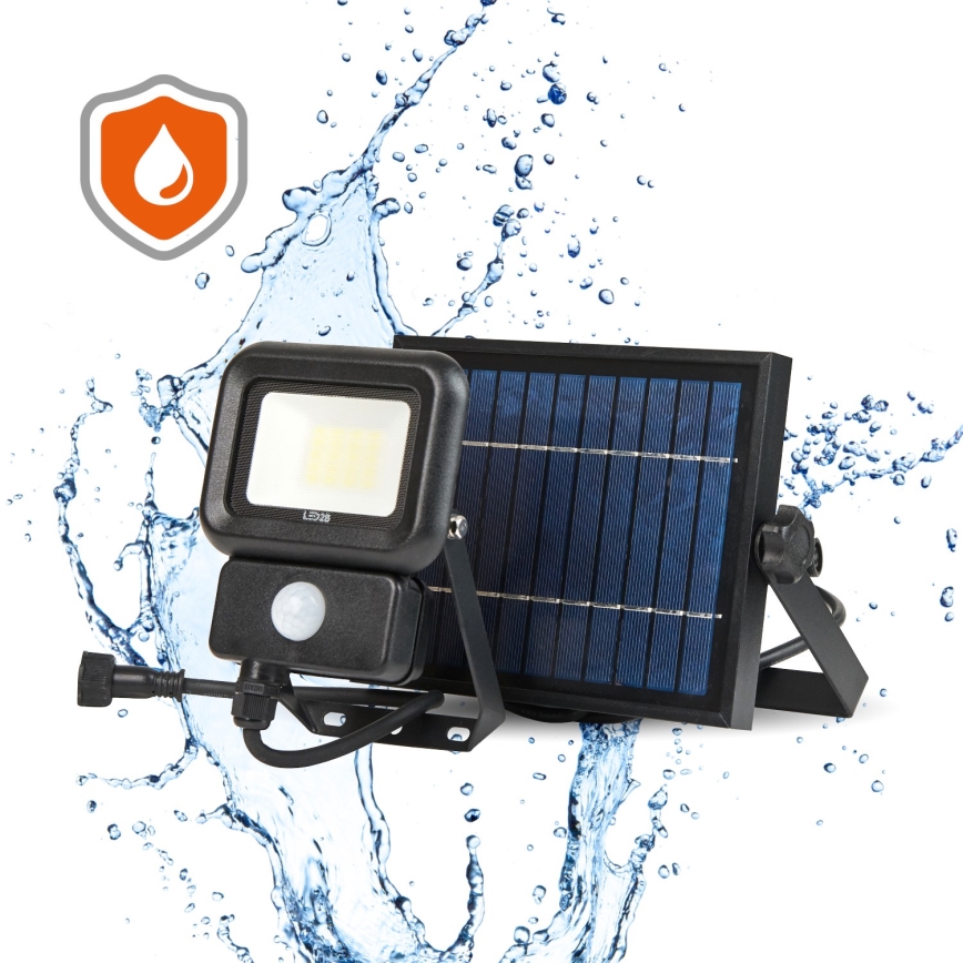 Holofote solar exterior LED com sensor LED/10W/3,7V 6500K IP65