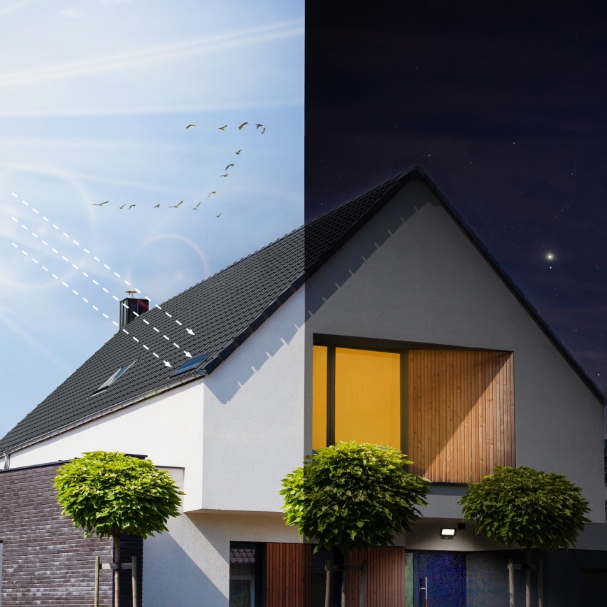 Holofote solar exterior LED com sensor LED/20W/3,7V 6500K IP65