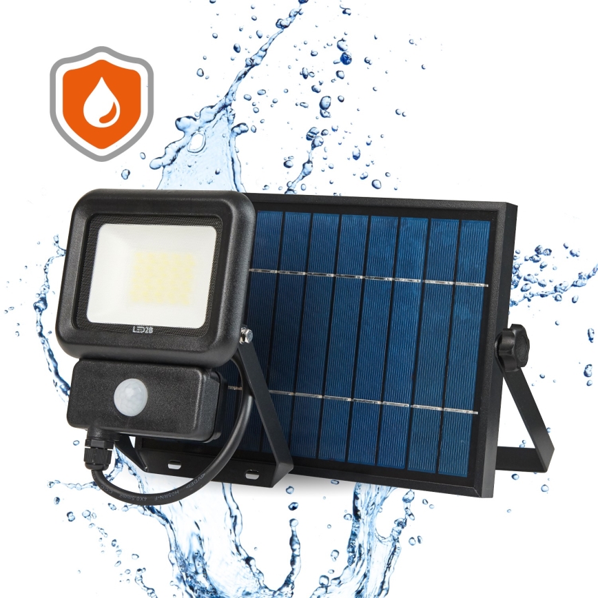 Holofote solar exterior LED com sensor LED/20W/3,7V 6500K IP65