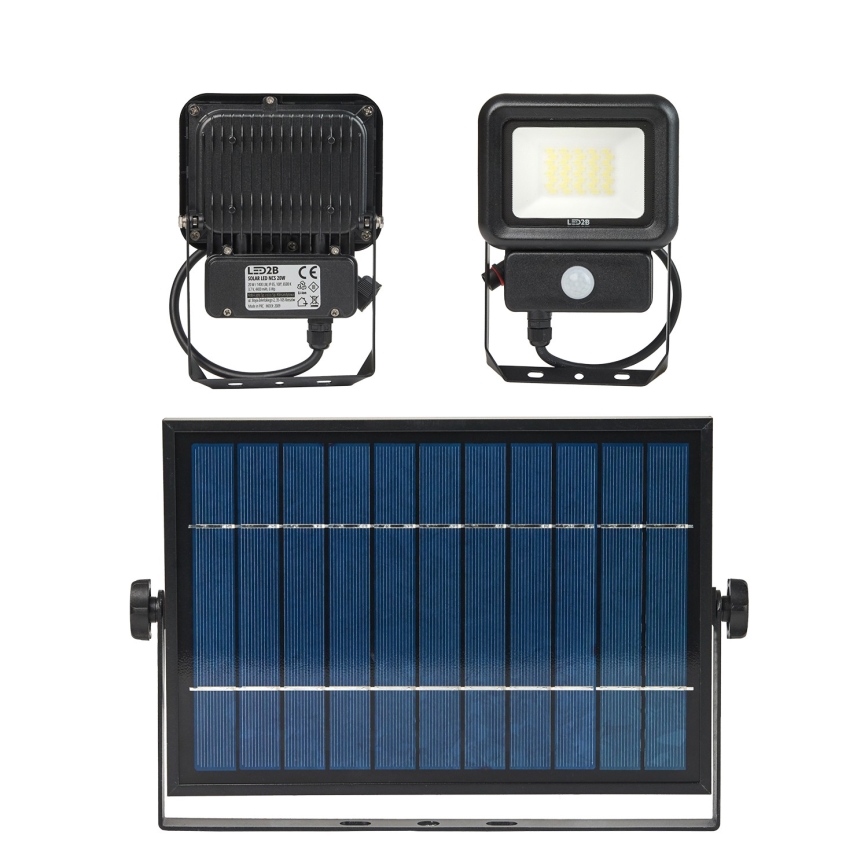Holofote solar exterior LED com sensor LED/20W/3,7V 6500K IP65