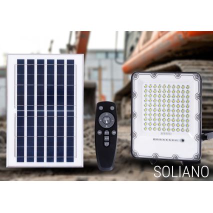 Holofote solar LED com regulação para exterior LED/50W/3,2V 4500K IP65 preto + comando