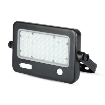 Holofote solar LED com regulação e sensor LED/10W/3,7V 4000K IP65 + porta USB