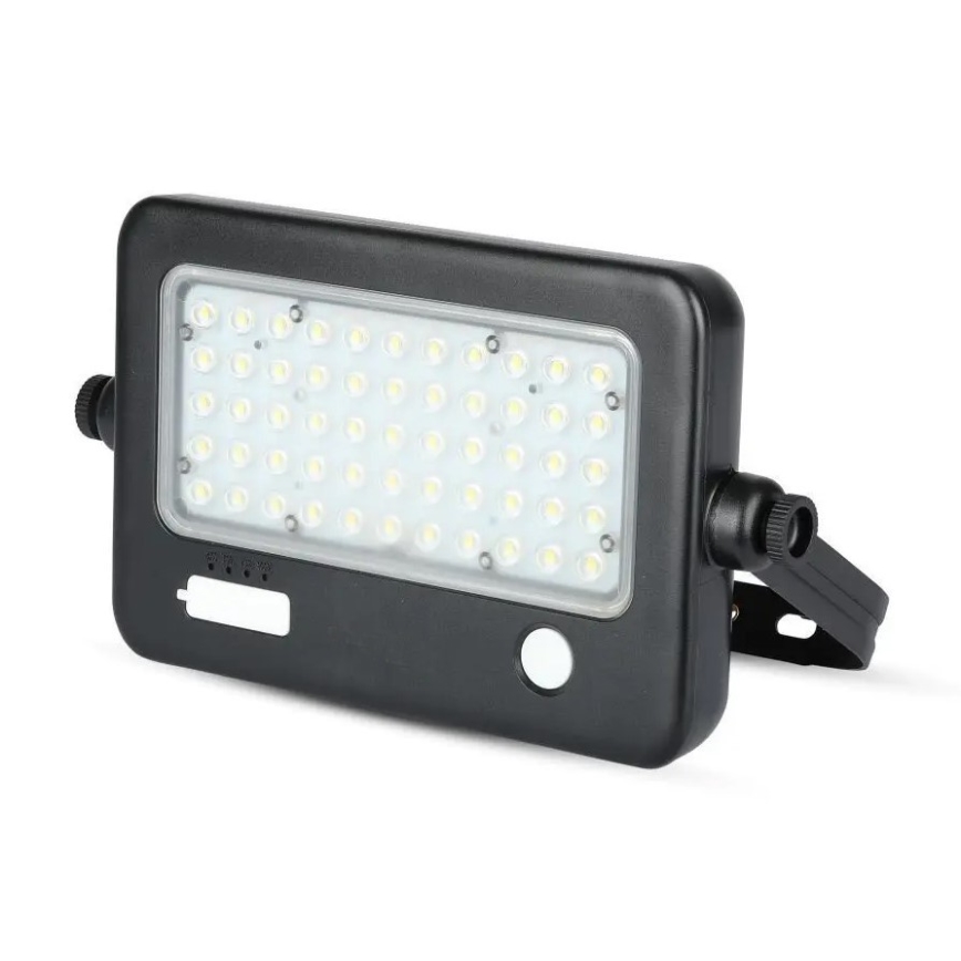 Holofote solar LED com regulação e sensor LED/10W/3,7V 4000K IP65 + porta USB