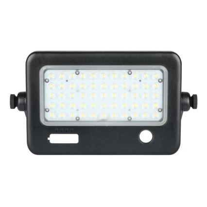 Holofote solar LED com regulação e sensor LED/10W/3,7V 4000K IP65 + porta USB