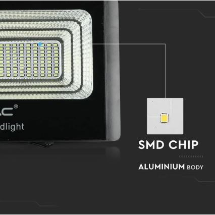 Holofote solar LED com regulação LED/20W/6,4V 4000K IP65 + controlo remoto