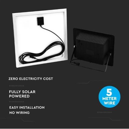 Holofote solar LED com regulação LED/20W/6,4V 4000K IP65 + controlo remoto