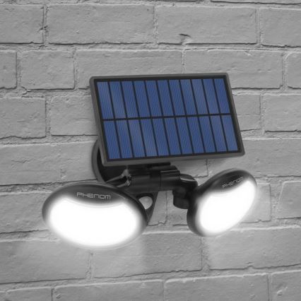 Holofote solar LED com sensor 2xLED/4W/5V IP65