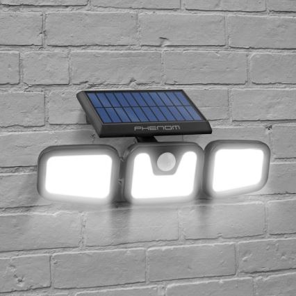 Holofote solar LED com sensor 3xLED/3,3W/5V IP65