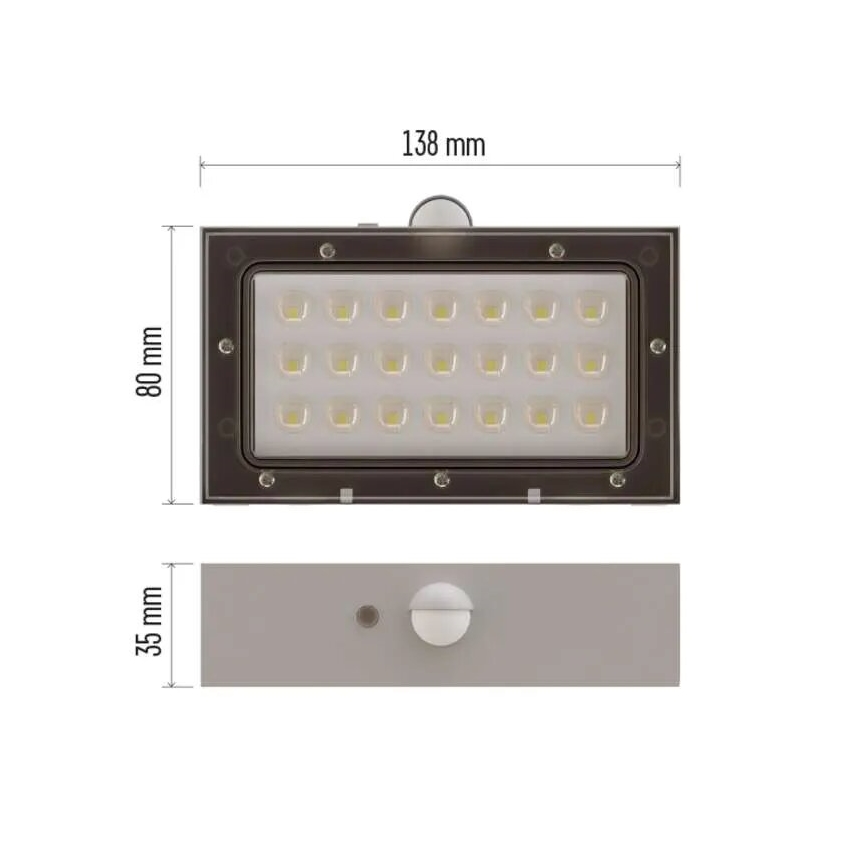Holofote solar LED com sensor de movimento LED/3,7V 1200mAh 4000K IP65 branco