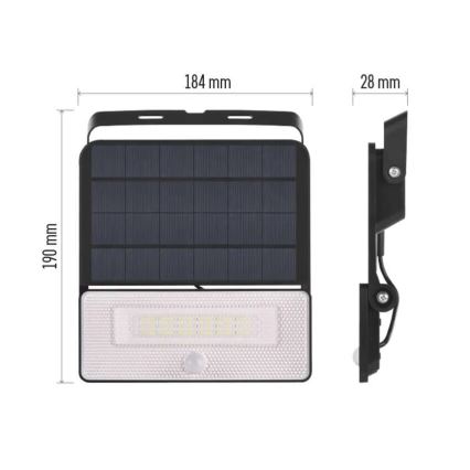 Holofote solar LED com sensor de movimento LED/3,7V 3600mAh 4000K IP54