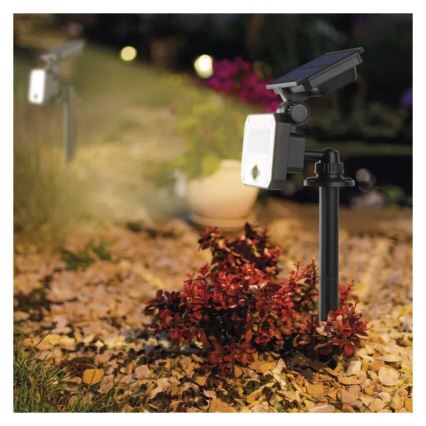 Holofote solar LED com sensor de movimento SPILO LED/3,7V 3600mAh 3000K IP54 + comando