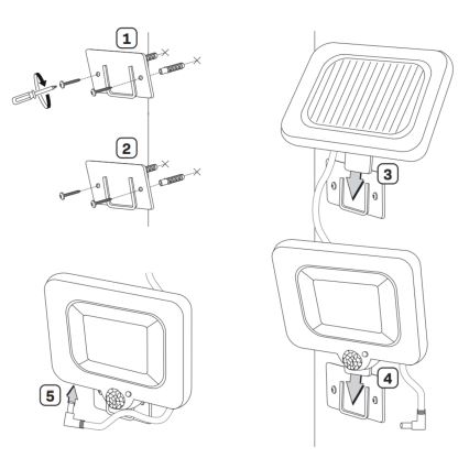 Holofote solar LED com sensor DUO LED/1W/3,7V 1200 mAh IP44
