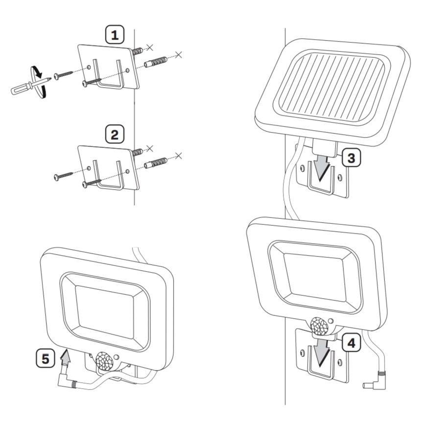 Holofote solar LED com sensor DUO LED/1W/3,7V 1200 mAh IP44