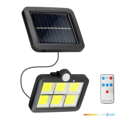 Holofote solar LED com sensor LED/1,5W/3,7V 6000K IP44 1200 mAh