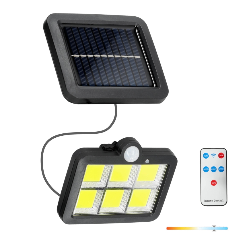 Holofote solar LED com sensor LED/1,5W/3,7V 6000K IP44 1200 mAh