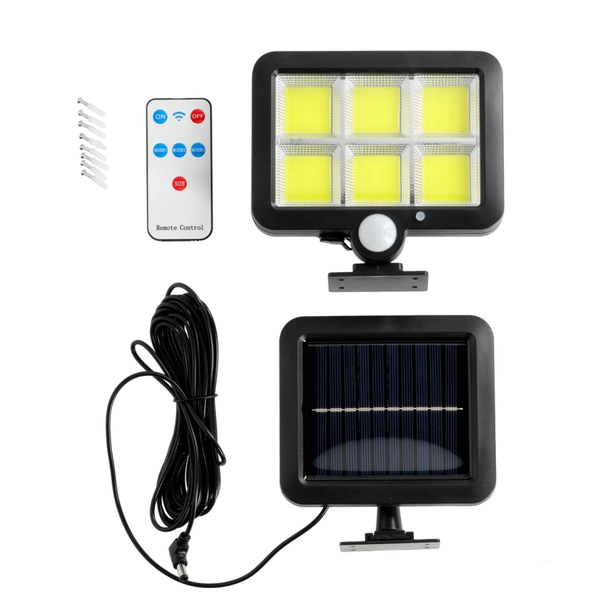 Holofote solar LED com sensor LED/1,5W/3,7V 6000K IP44 1200 mAh