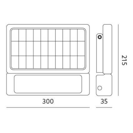 Holofote solar LED com sensor LED/10W/3,7V 4000K IP65