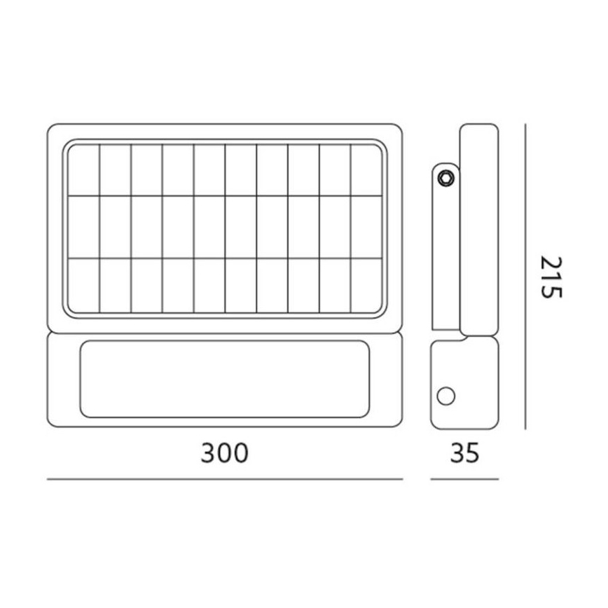Holofote solar LED com sensor LED/10W/3,7V 4000K IP65