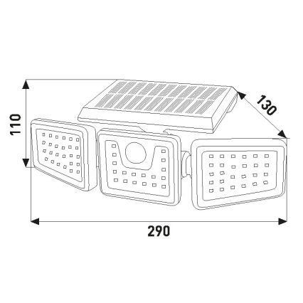 Holofote solar LED com sensor LED/14W IP54