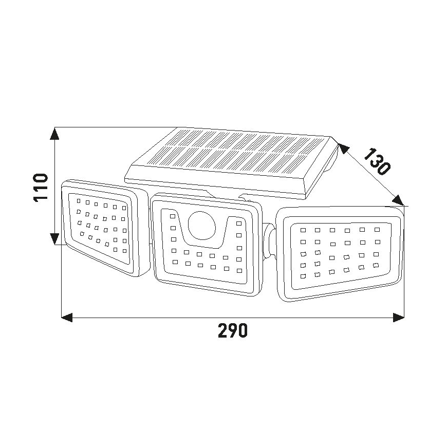 Holofote solar LED com sensor LED/14W IP54
