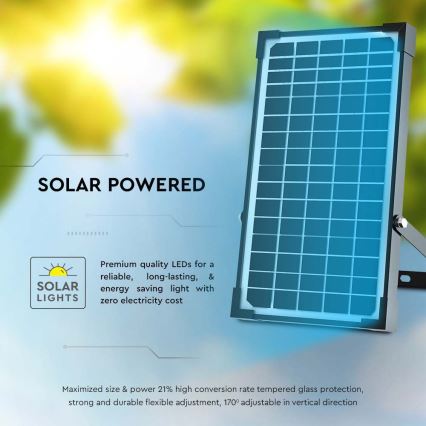 Holofote solar LED com sensor LED/30W/6,4V 4000K + comando