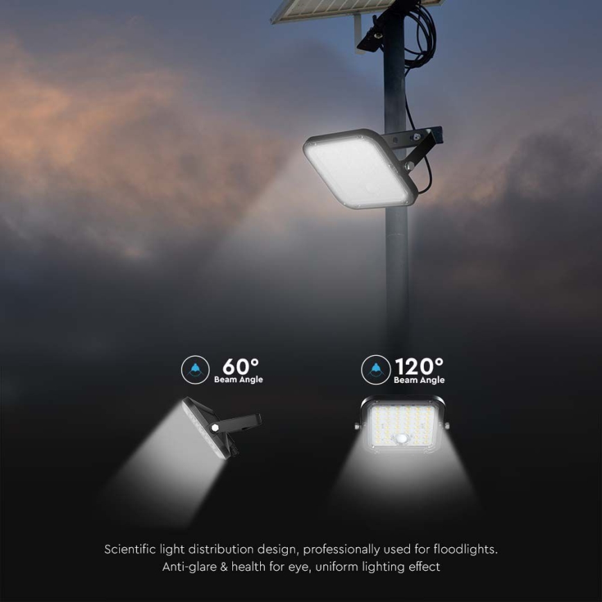 Holofote solar LED com sensor LED/30W/6,4V 4000K + comando