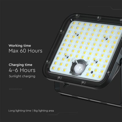Holofote solar LED com sensor LED/30W/6,4V 4000K + comando