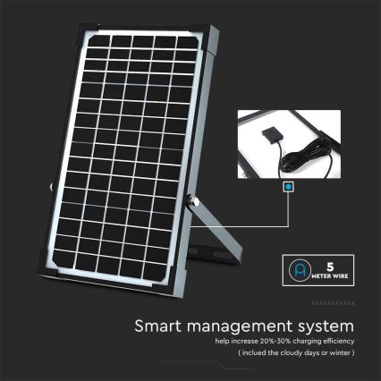 Holofote solar LED com sensor LED/30W/6,4V 4000K + comando
