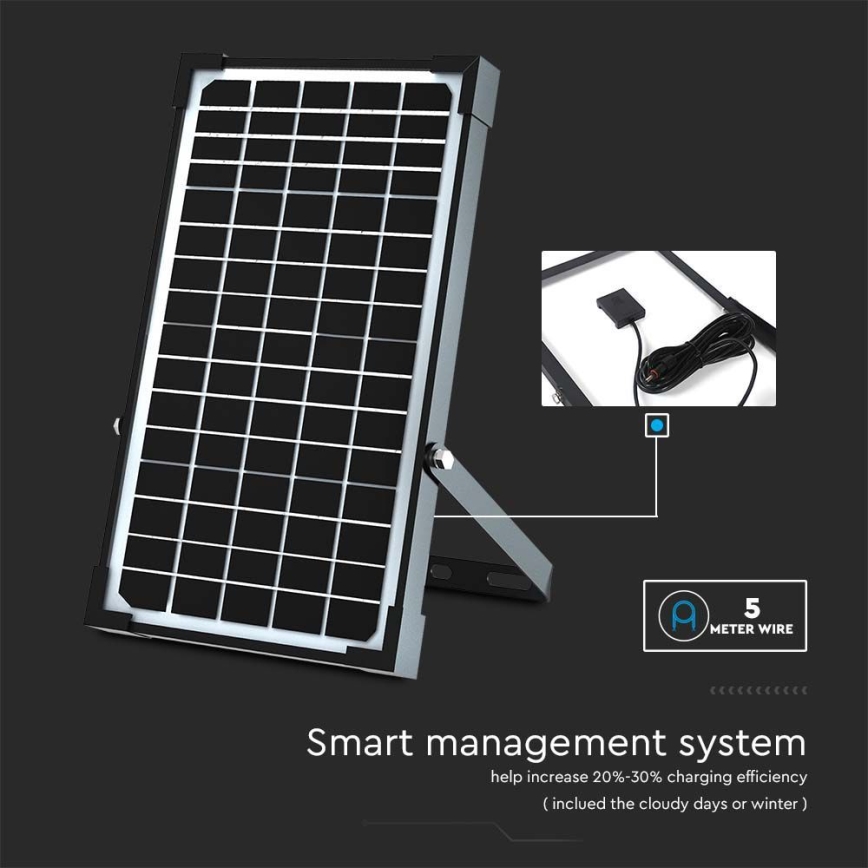 Holofote solar LED com sensor LED/30W/6,4V 6400K + comando
