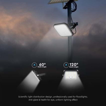 Holofote solar LED com sensor LED/30W/6,4V 6400K + comando