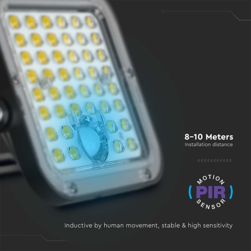 Holofote solar LED com sensor LED/30W/6,4V 6400K + comando