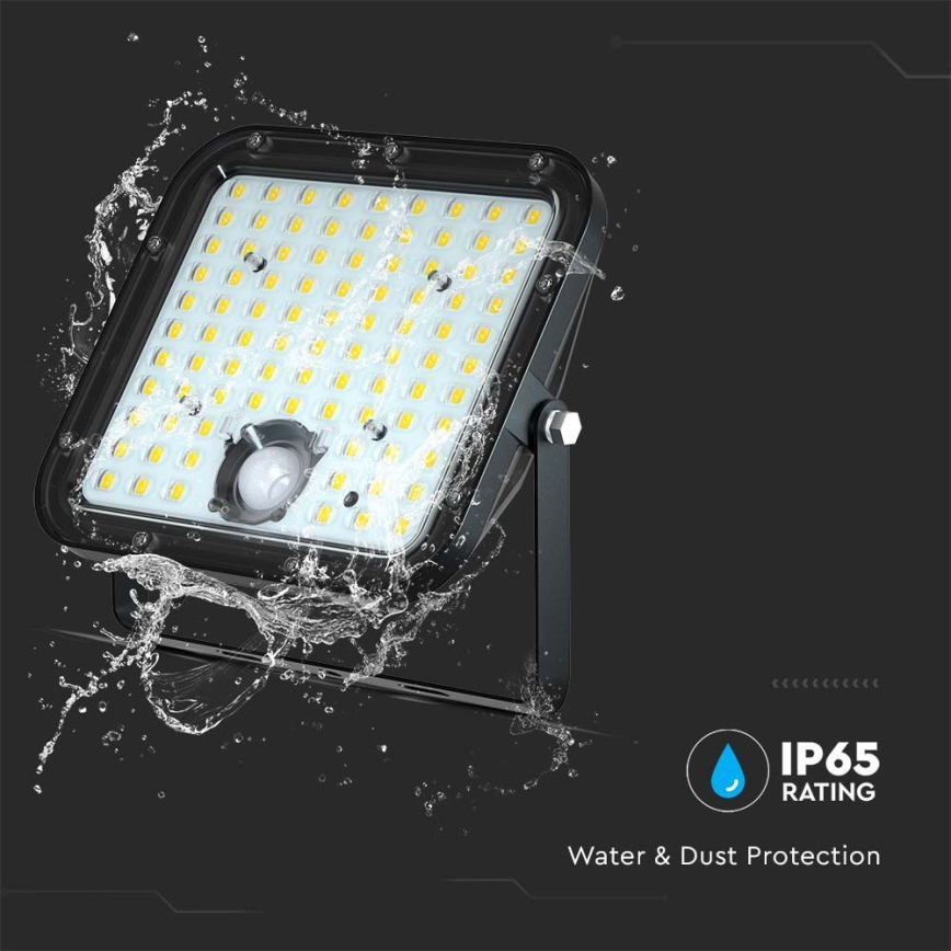 Holofote solar LED com sensor LED/30W/6,4V 6400K + comando