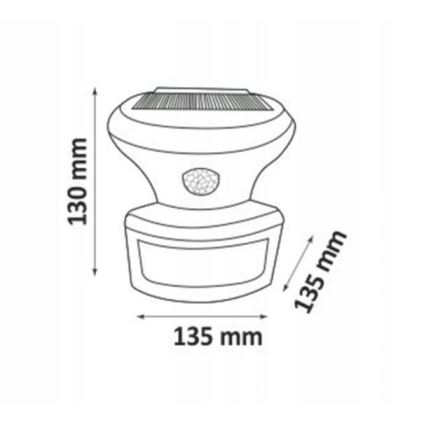 Holofote solar LED com sensor LED/5W/3,7V 2000 mAh IP44