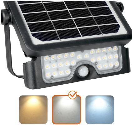 Holofote solar LED com sensor LED/5W/3,7V 4000K IP65