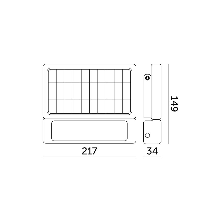Holofote solar LED com sensor LED/5W/3,7V 4000K IP65