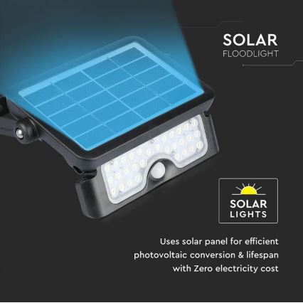 Holofote solar LED com sensor LED/5W/3,7V IP65 4000K