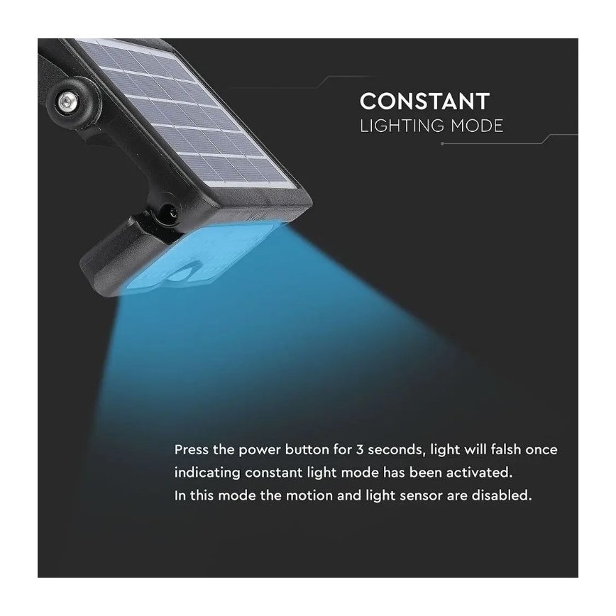 Holofote solar LED com sensor LED/5W/3,7V IP65 4000K