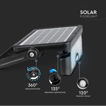 Holofote solar LED com sensor LED/5W/3,7V IP65 4000K