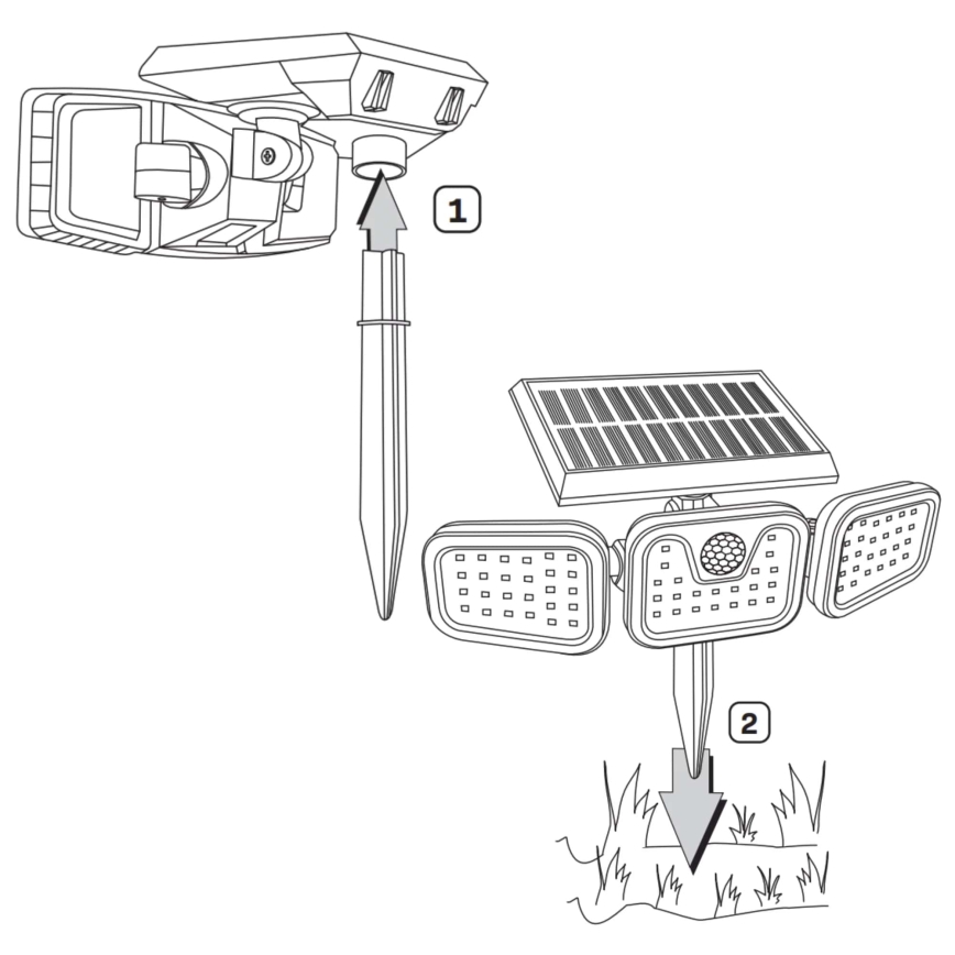 Holofote solar LED com sensor TRIO LED/0,6W/3,7V 1200 mAh IP44