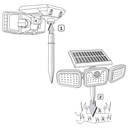 Holofote solar LED com sensor TRIO LED/0,6W/3,7V IP44