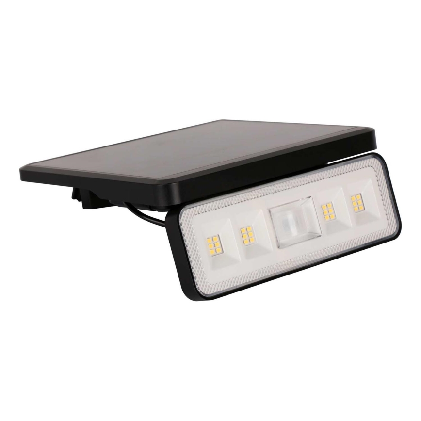 Holofote solar LED para exterior com sensor LED/8W/3,7V IP54 preto