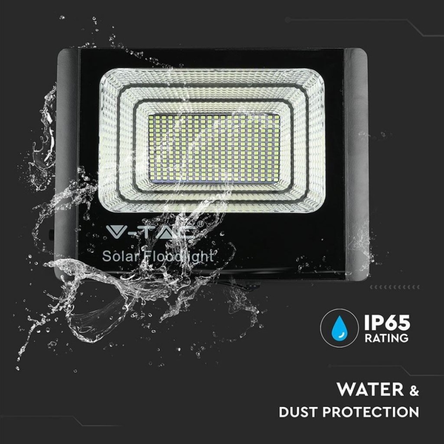 Holofote solar LED para exterior LED/40W/10V IP65 6000K + comando