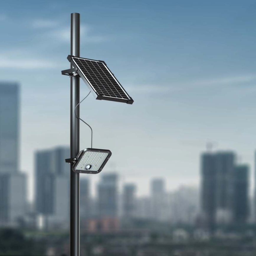 Holofote solar LED regulável com sensor LED/10W/3,7V 4000/6000K IP65 + comando